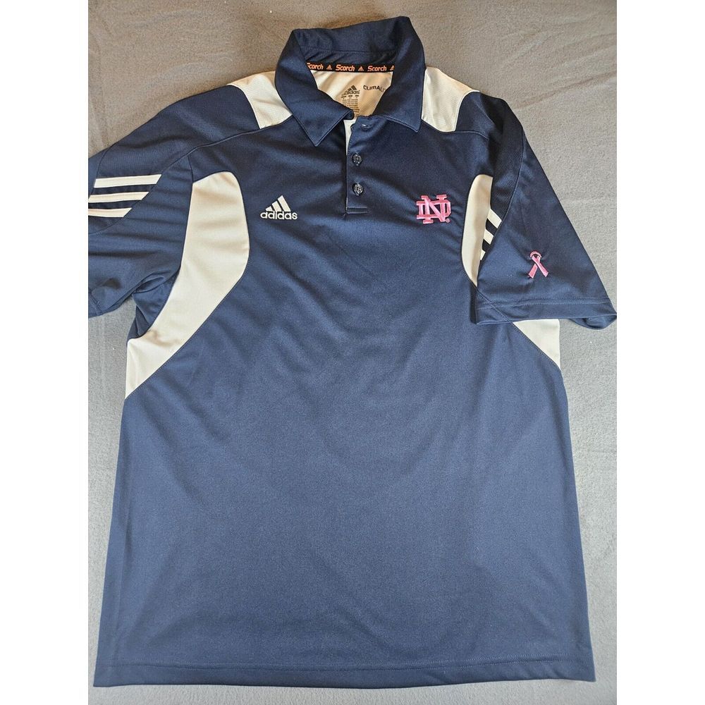 Notre Dame Fighting Irish Shirt‎ Adult Small Adidas Polo Breast Cancer Awareness